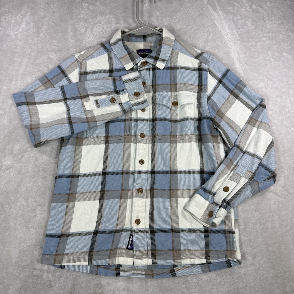 Patagonia Flannel Shirt Women's Size SM Fjord Organic Cotton Long Sleeve Plaid